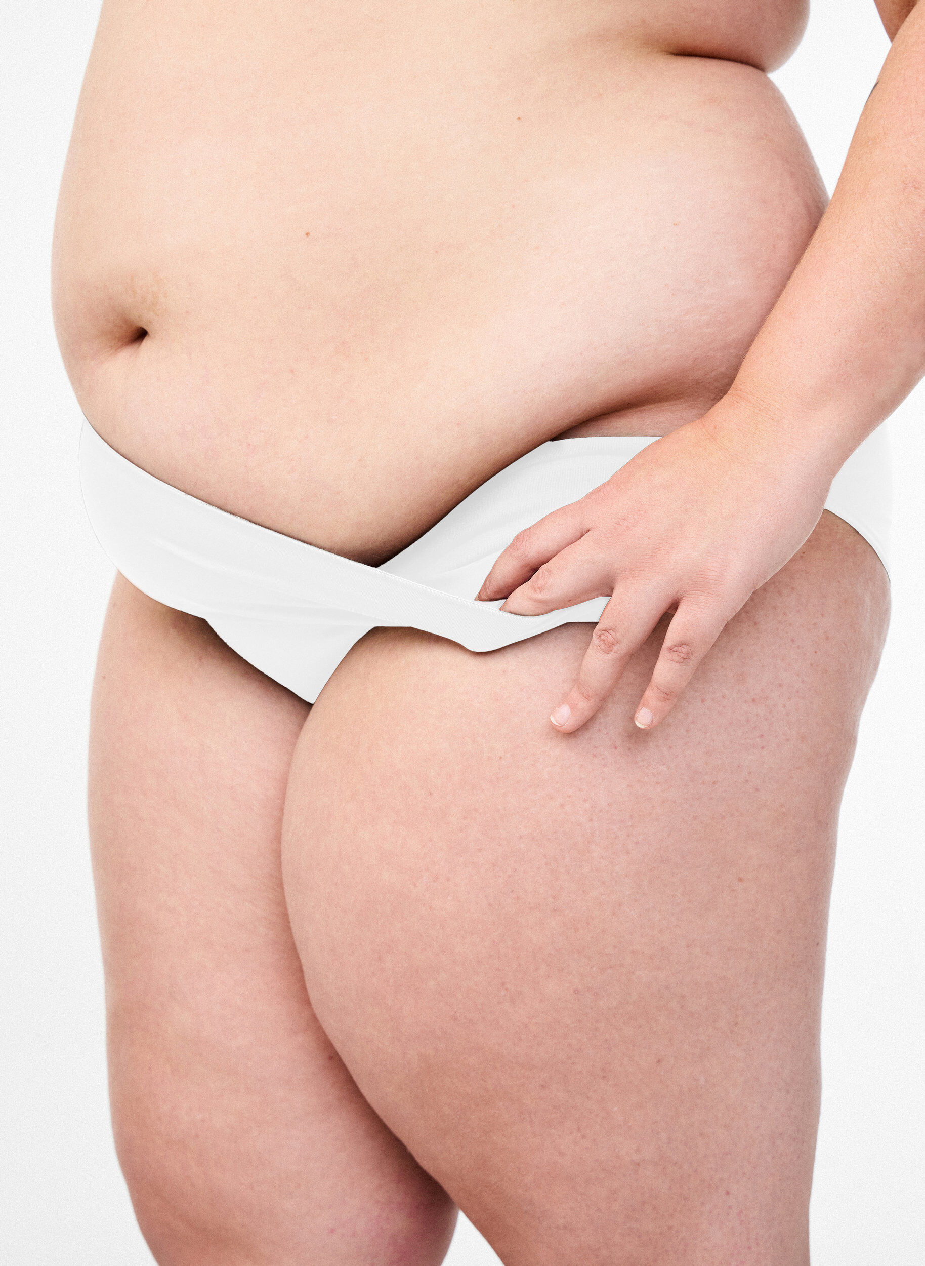 Figi damskie z mikrofibry z wewnetrzna kieszenia, Biały, Model