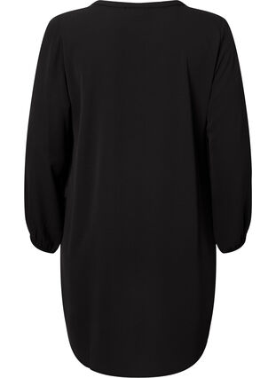 Sukienka z dlugim rekawem i dekoltem w szpic, Black, Packshot image number 1