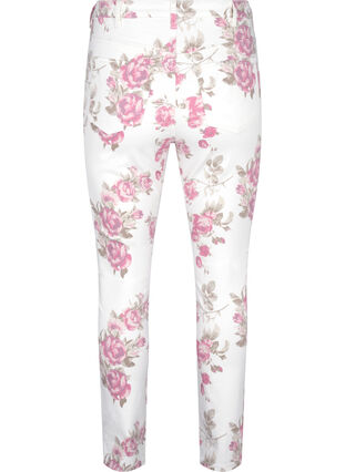 Bardzo waskie jeansy Amy z kwiatowym nadrukiem, White R.AOP, Packshot image number 1