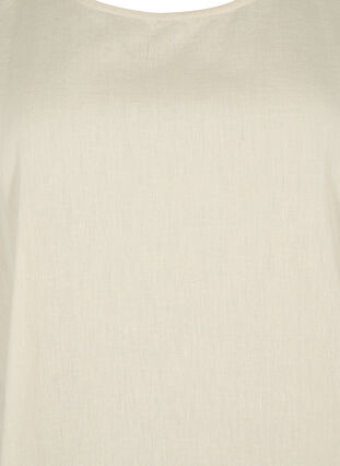 Bluzka z krótkim rekawem z mieszanki bawelny z lnem, Sandshell, Packshot image number 2