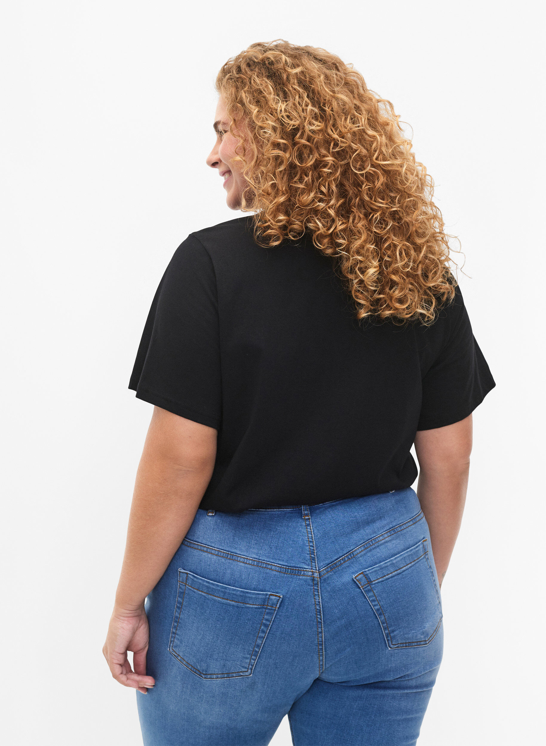 Zizzi Koszulka z bawelny organicznej z napisem, Black &Eacute;TOILE, Model image number 1