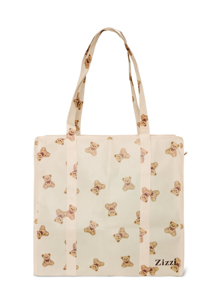 Torba na zakupy z suwakiem, Beżowy, Packshot image number 0