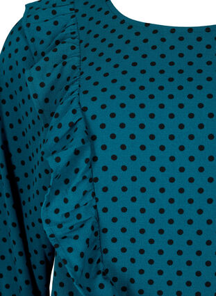 Bluzka z dlugim rekawem i marszczeniami, Shaded Spruce Dot, Packshot image number 2