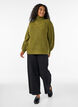 Sweter z wysokim kolnierzem i zamkiem blyskawicznym, Zielony, Model image number 1