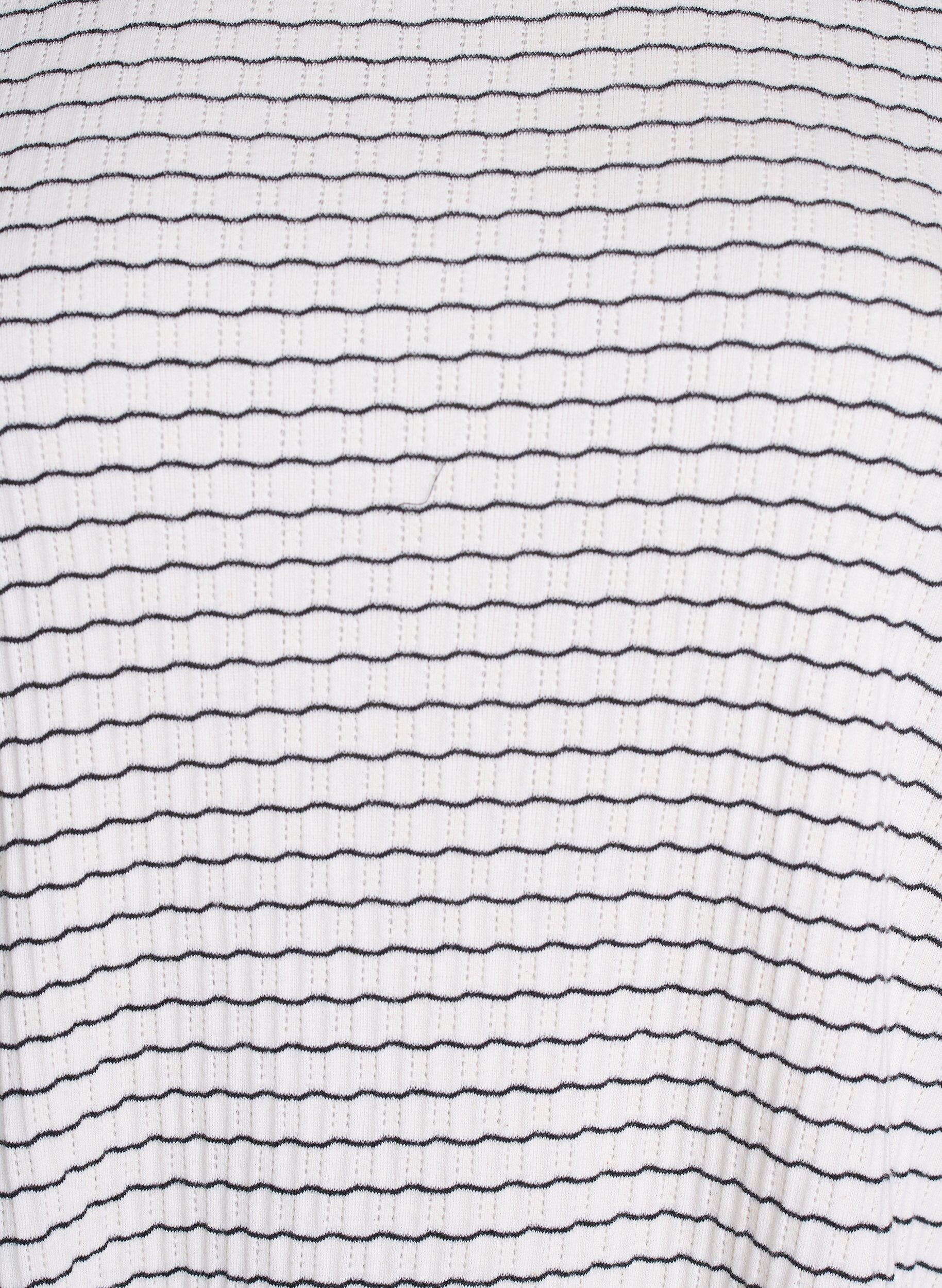 Zizzi Bluzka z dzianiny w paski z falowanymi brzegami, Biały, Packshot image number 2