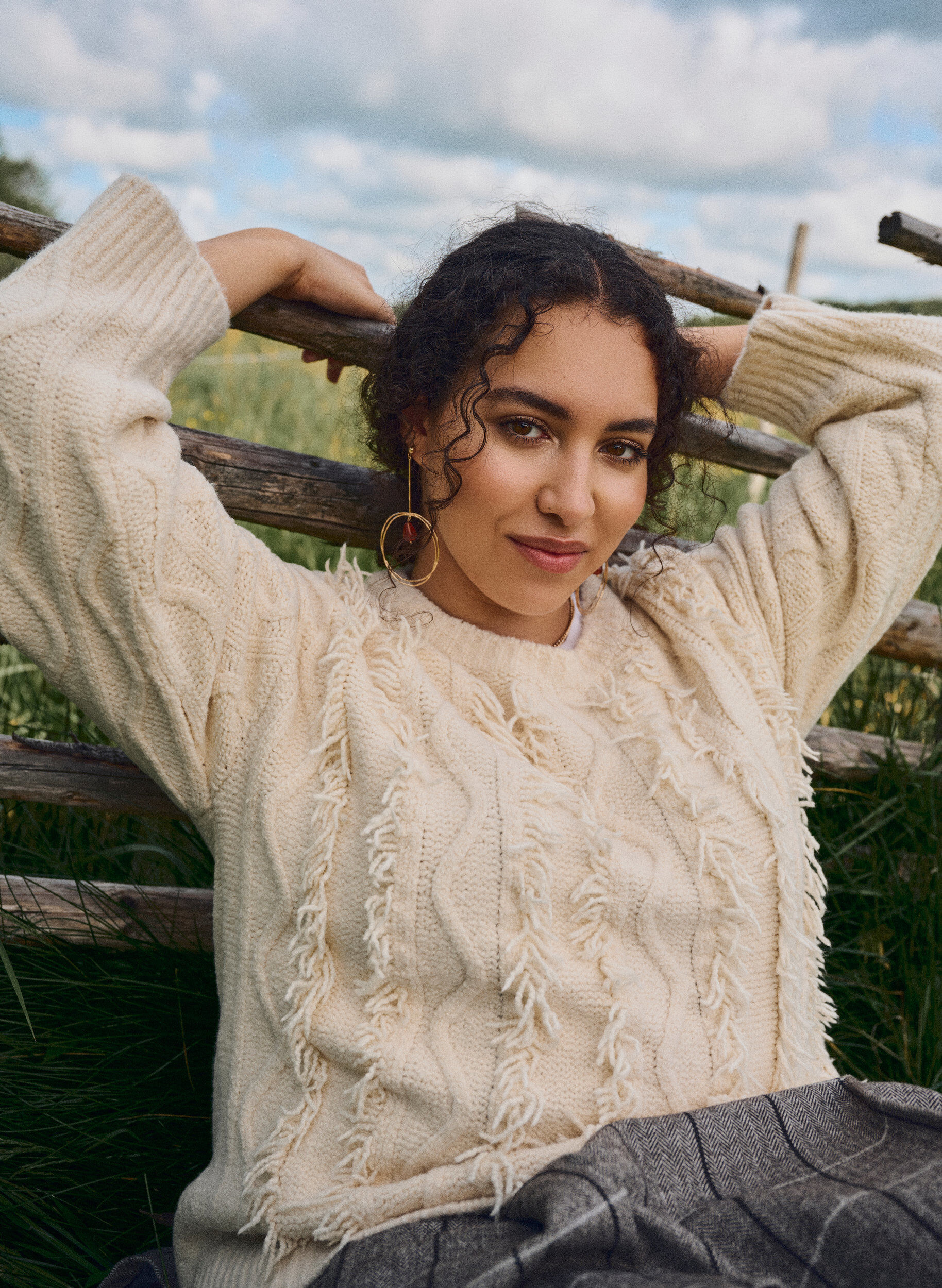 Zizzi Sweter z okraglym dekoltem i fakturowanym wzorem, Beżowy, Image image number 0