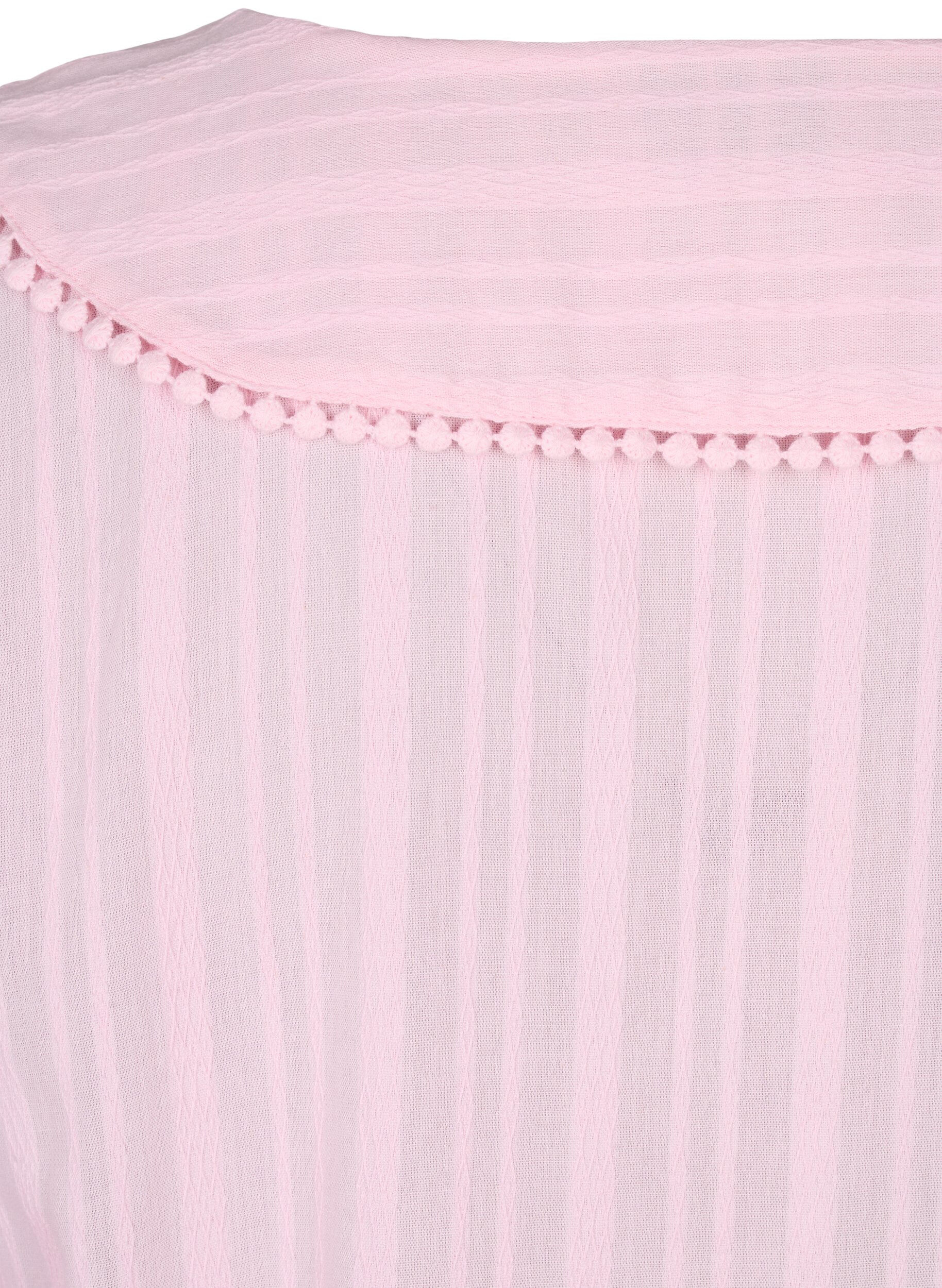 Zizzi Bawelniano-wiskozowa sukienka z rekawami 3/4, Almond Blossom, Packshot image number 4