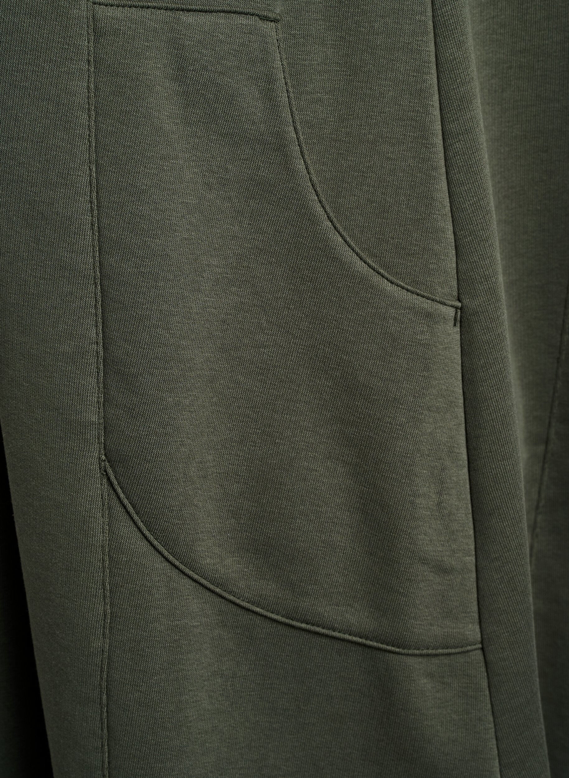 Zizzi Dzersejowa sukienka z kr&oacute;tkimi rekawami i kieszeniami, Zielony, Packshot image number 3