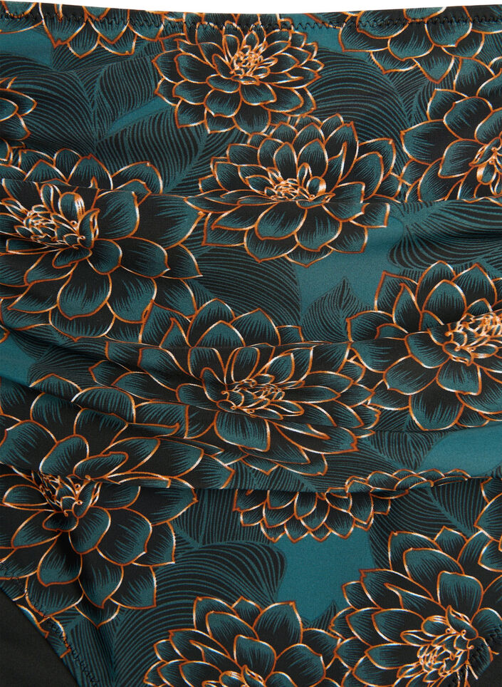 Figi damskie bikini z nadrukiem i wysokim stanem, Niebieskie, Packshot image number 2