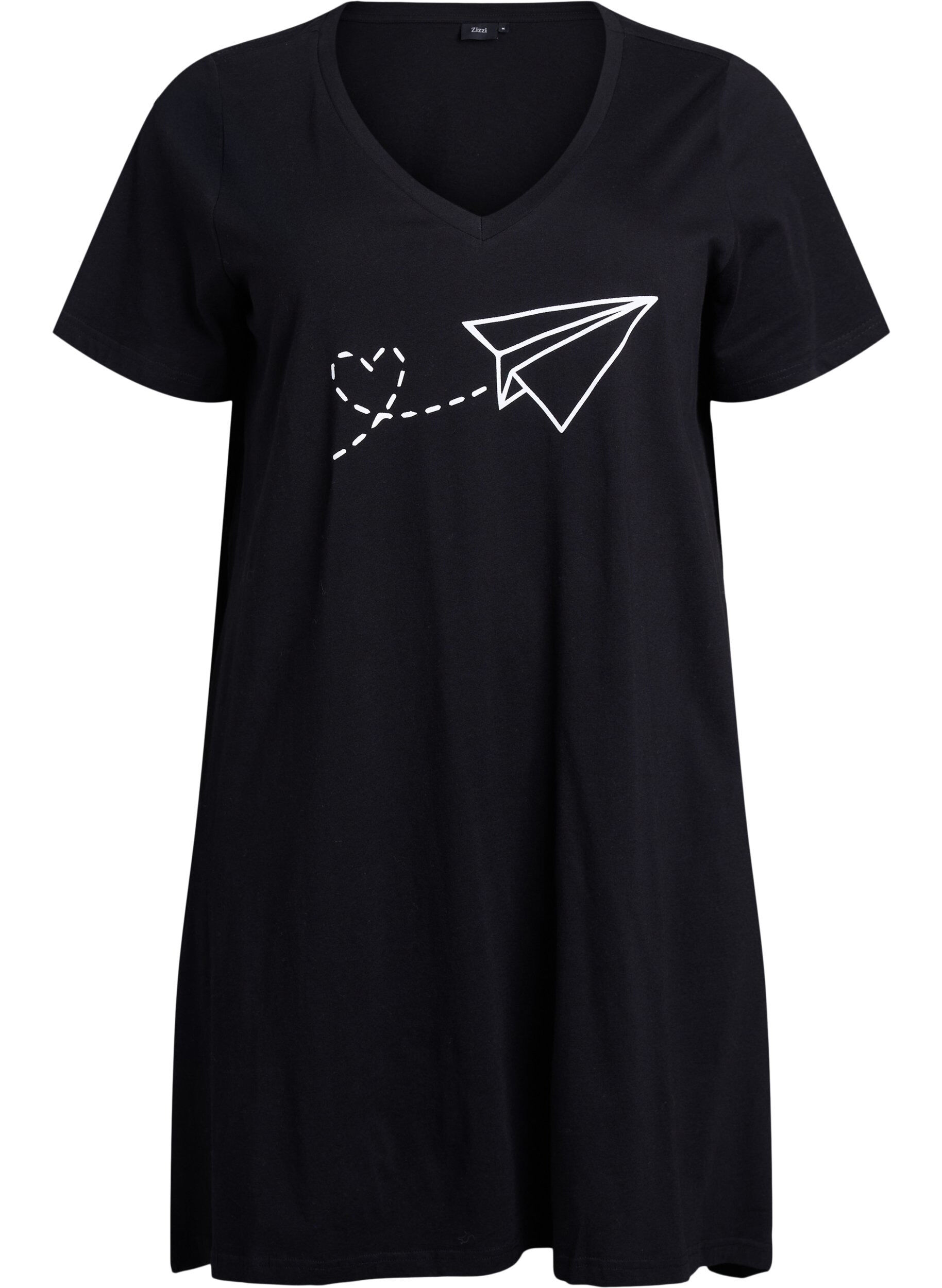 Koszula nocna z bawelny organicznej z dekoltem w szpic