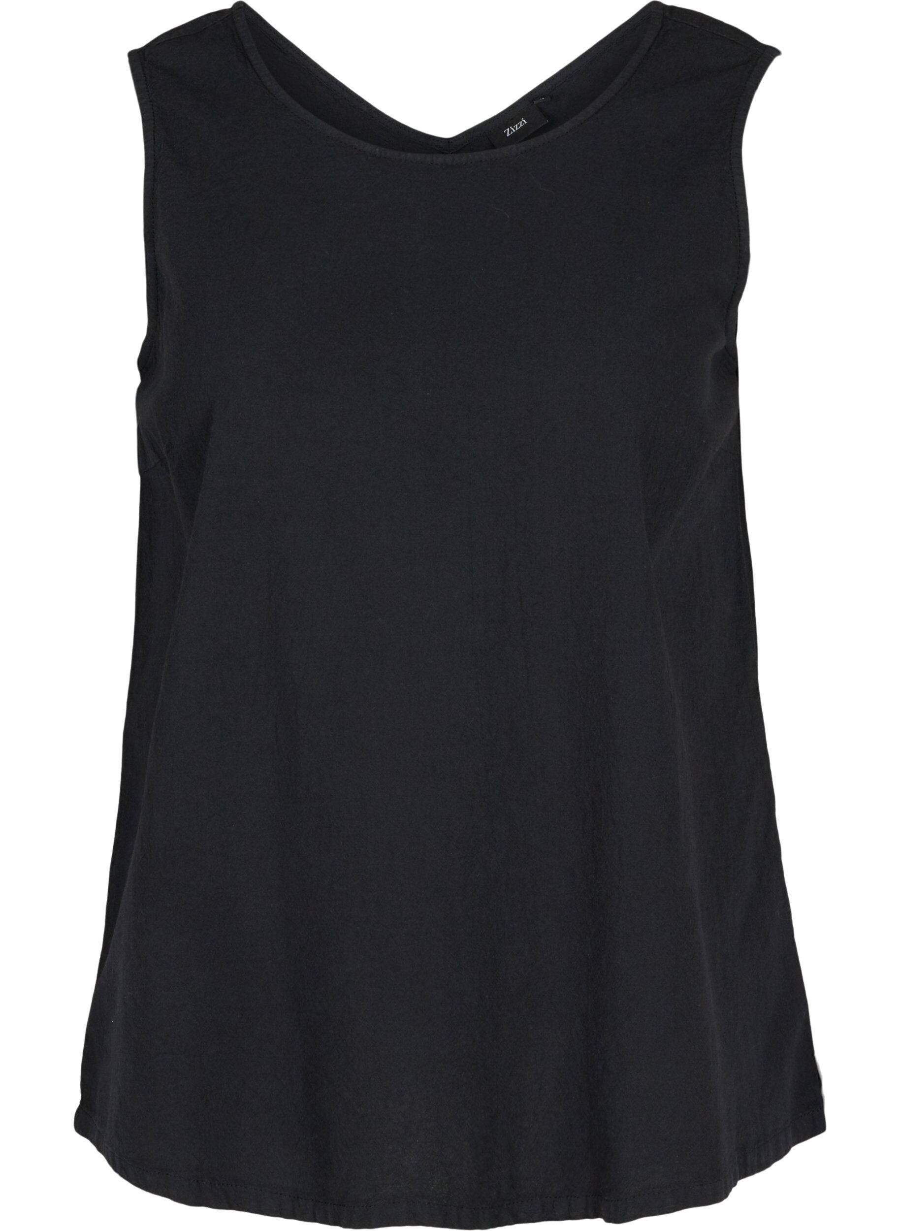 Zizzi Sleeveless top in cotton, Black, Packshot image number 0