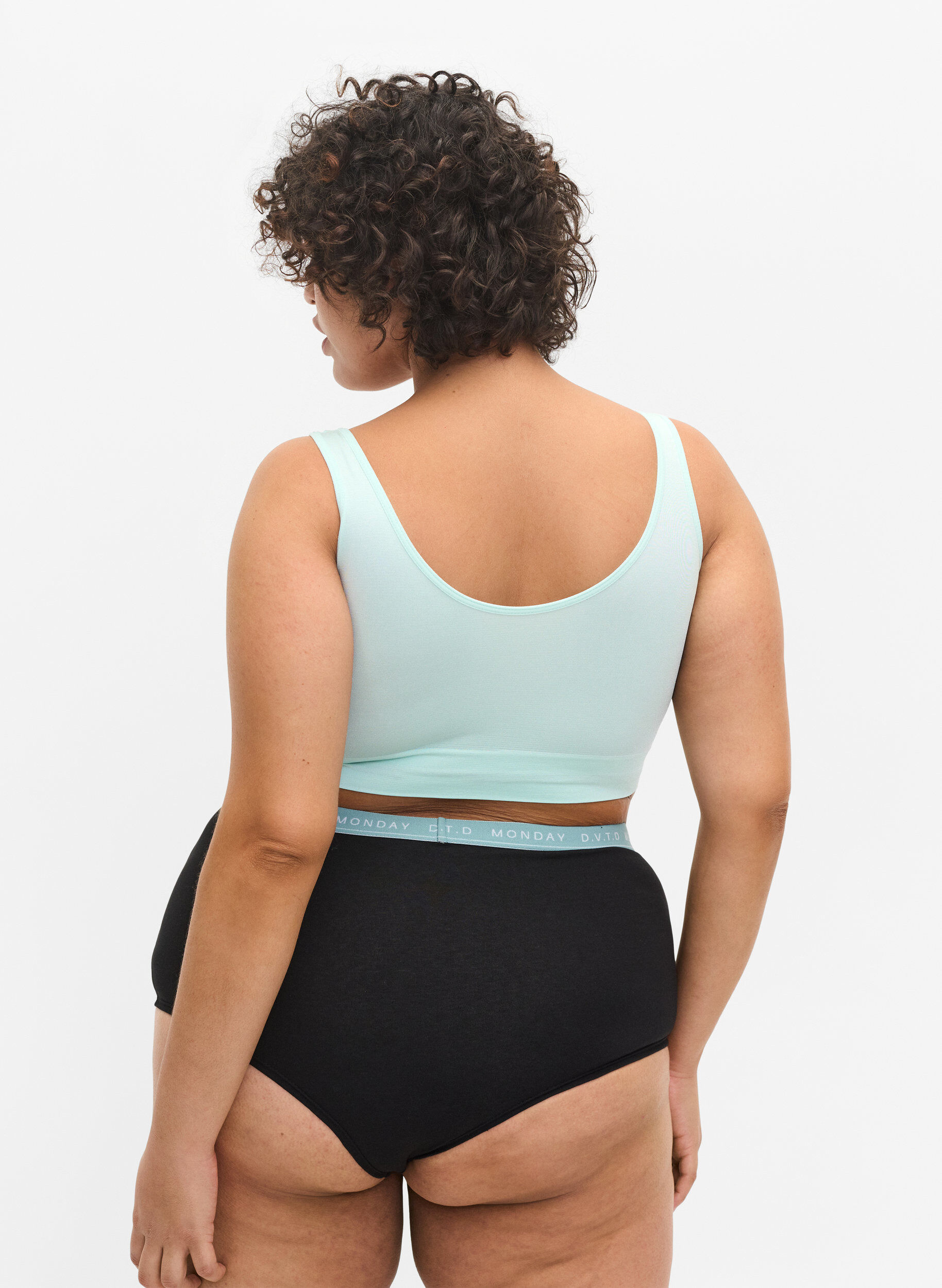 Zizzi Cotton days-of-the-week hipsters in a 7-pack, Multi Pastel Pack, Model image number 1