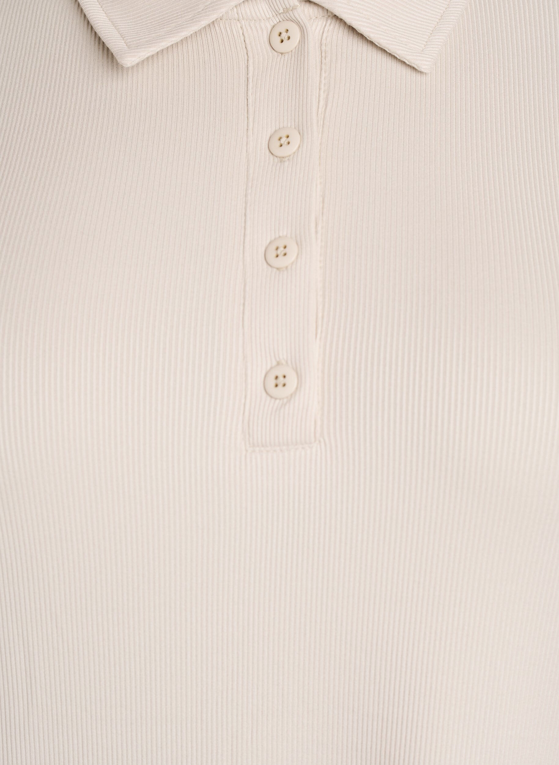 Zizzi Koszula polo z miekkiej, prazkowanej dzianiny z dlugim rekawem, Beżowy, Packshot image number 2