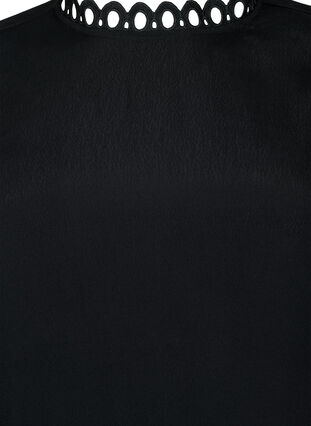 Wiskozowa sukienka z szydelkowymi rekawami, Black, Packshot image number 2