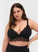 Lace bra with removable inserts, Black, Model image number 0