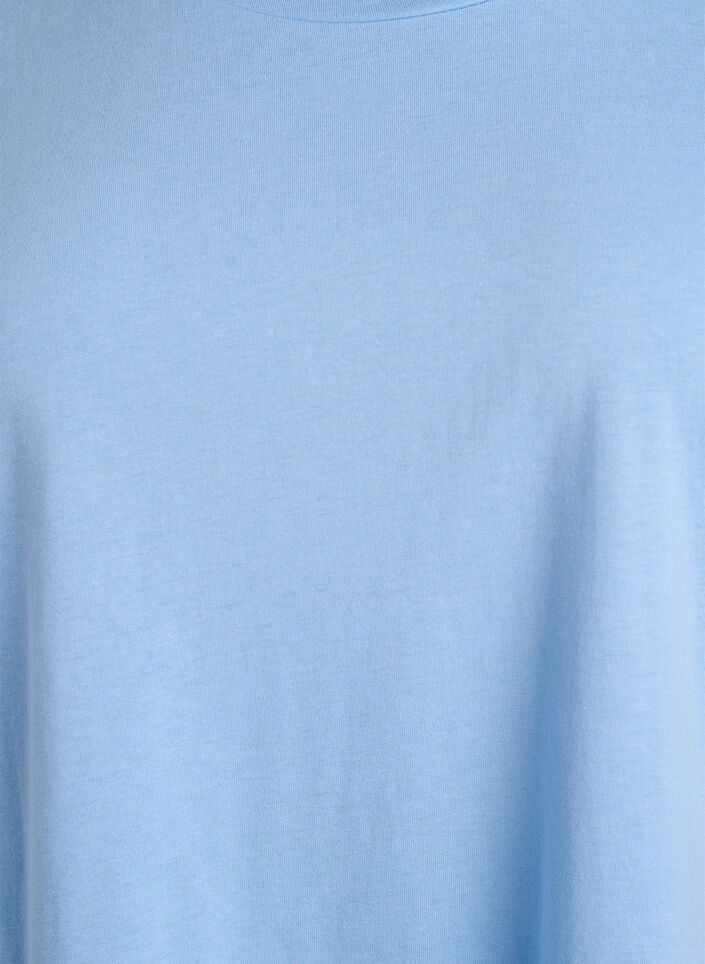 T-shirt z kr&oacute;tkim rekawem w mieszance bawelny, Niebieskie, Packshot image number 2