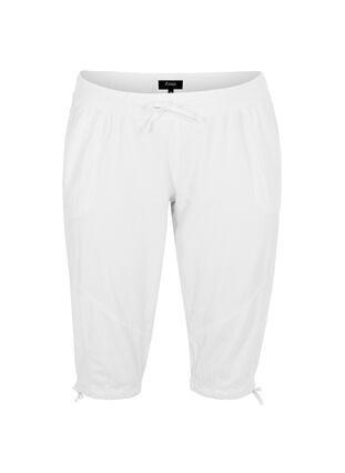 Bawelniane spodnie capri, Bright White, Packshot image number 0