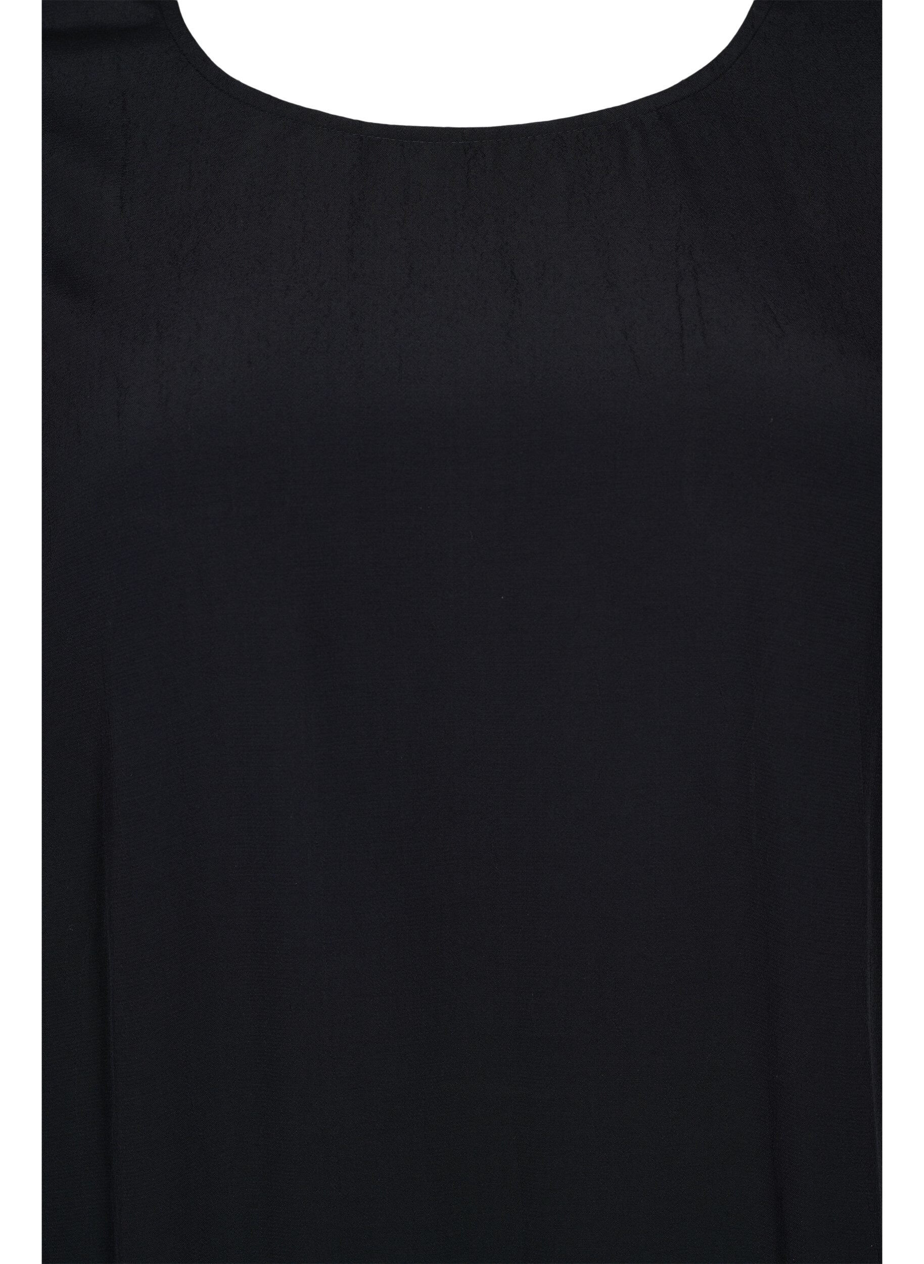 Zizzi Solid-coloured viscose blouse with a balloon effect, Black, Packshot image number 2