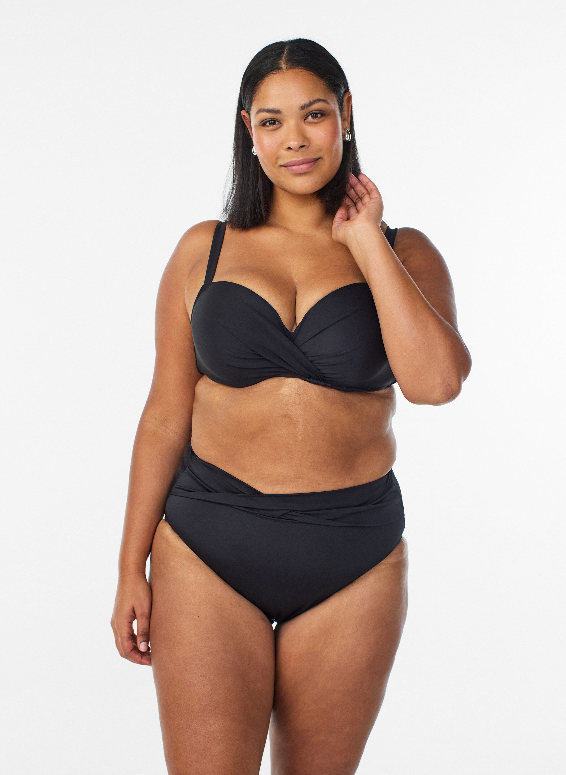 Figi damskie bikini z kokardka, Czarne, Model