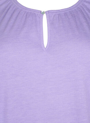 Melanzowa bluzka z krótkim rekawem, Violet Tulip Mel., Packshot image number 2
