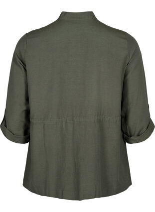 Koszula z lnianej mieszanki z kieszeniami, Thyme, Packshot image number 1