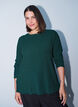 Strukturalna bluzka z falistymi brzegami, Zielony, Model image number 0