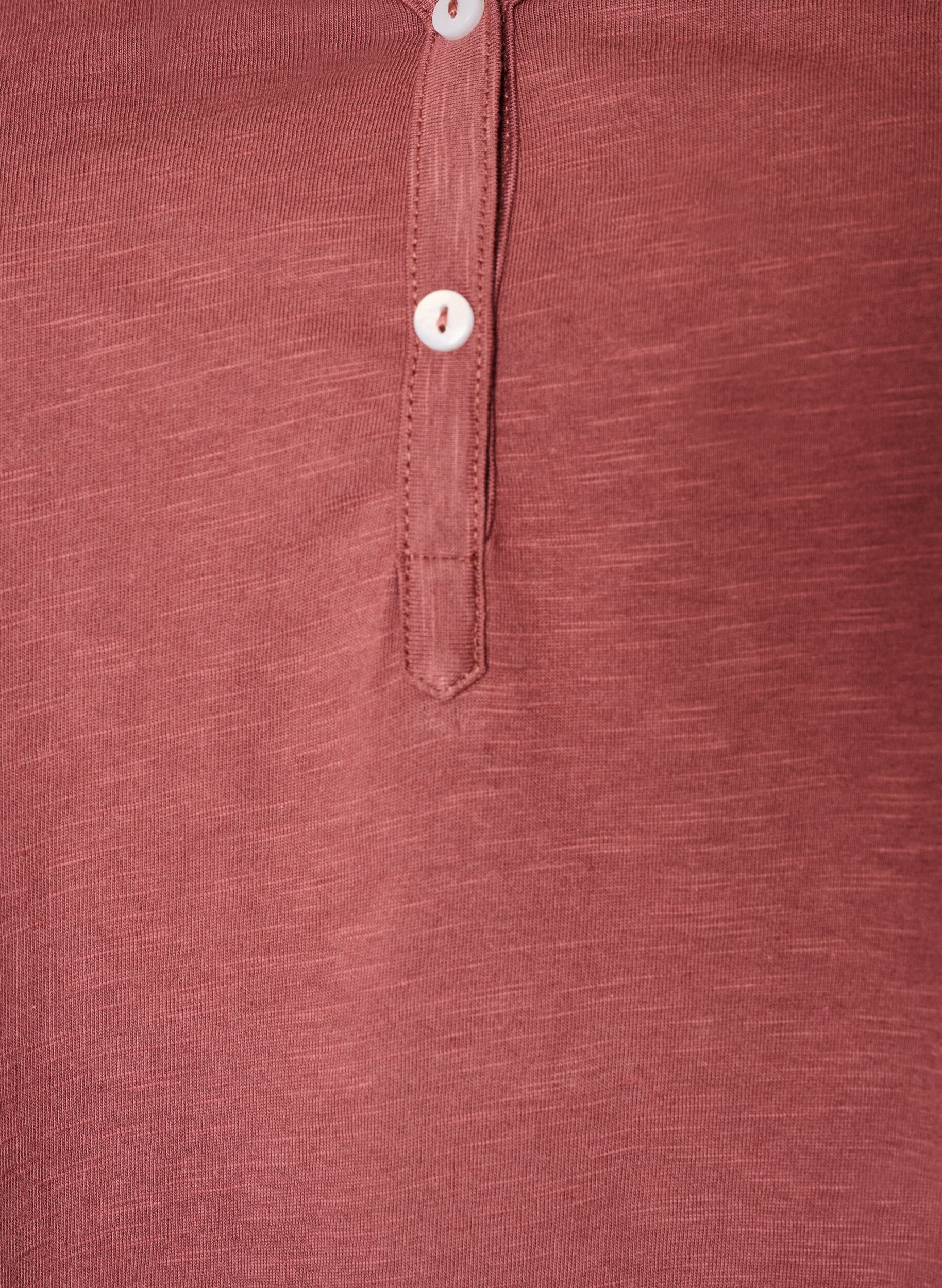 ZizziT-shirt z guzikami, Brązowy, Packshot image number 2