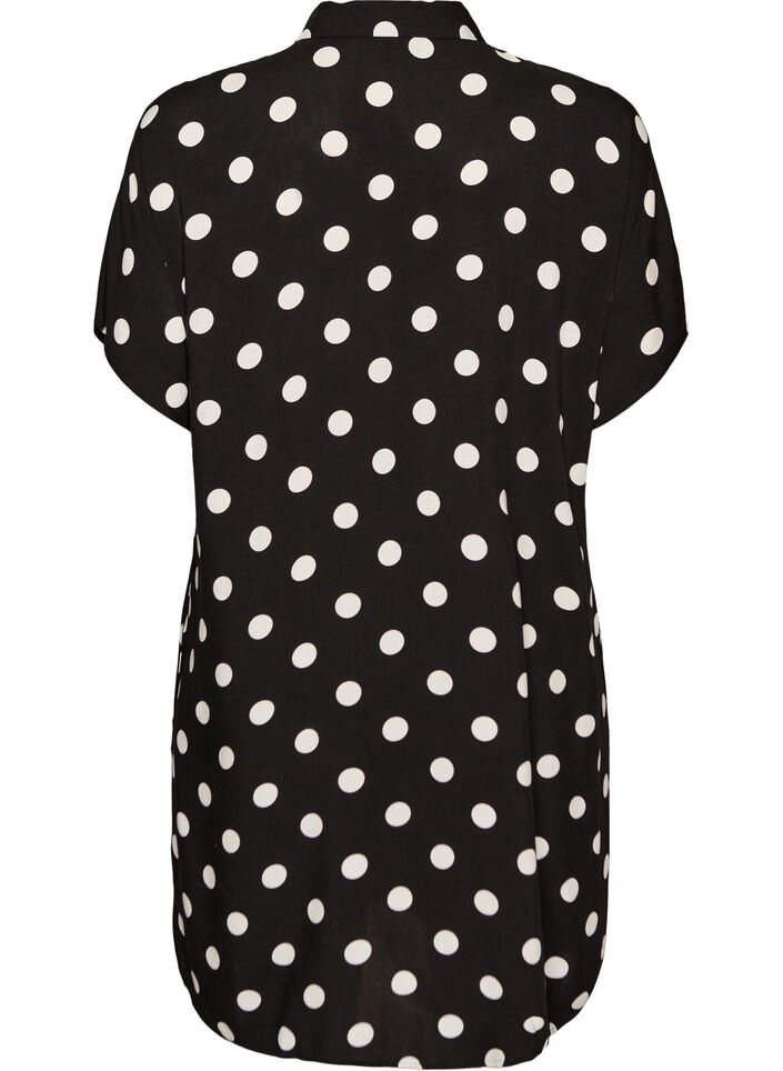 Luzna koszula o przedluzonym kroju z wiskozy, Biały, Packshot image number 1