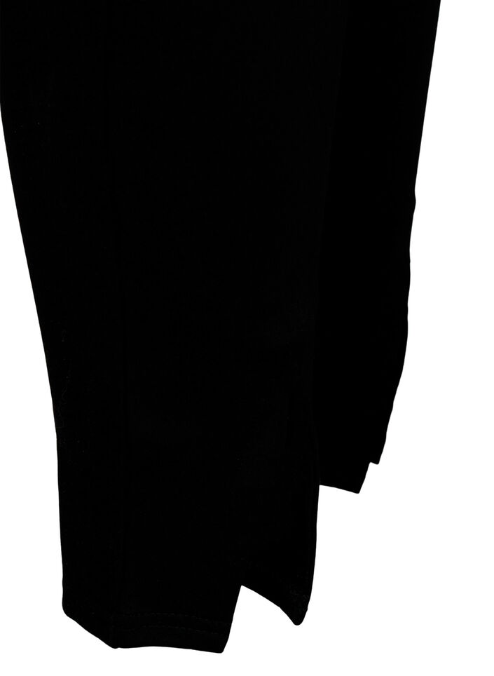 Wiskozowe legginsy z rozcieciem z przodu, Czarne, Packshot image number 3