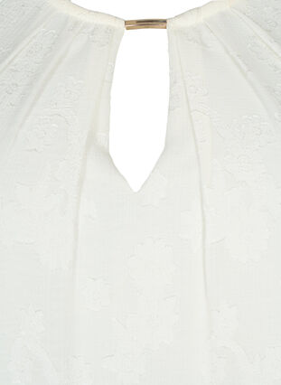Bluzka z krótkim rekawem ze struktura, Warm Off-white, Packshot image number 2