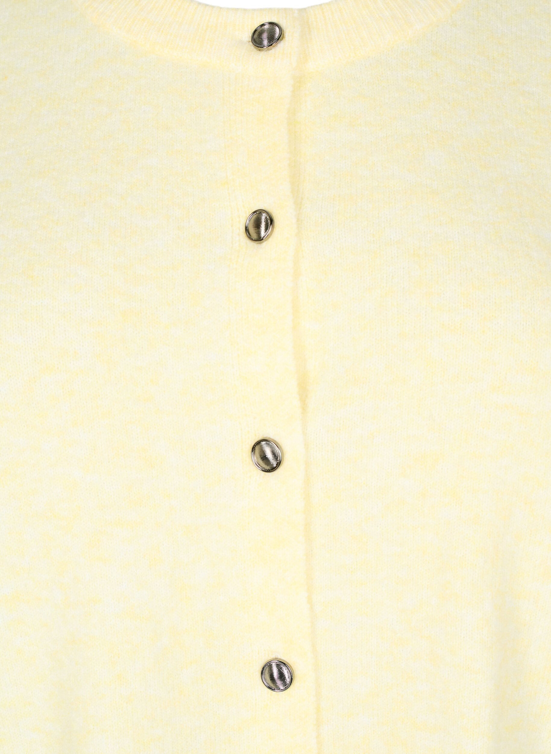 Zizzi Dzianinowy kardigan z kr&oacute;tkim rekawem, Ż&oacute;łty, Packshot image number 2