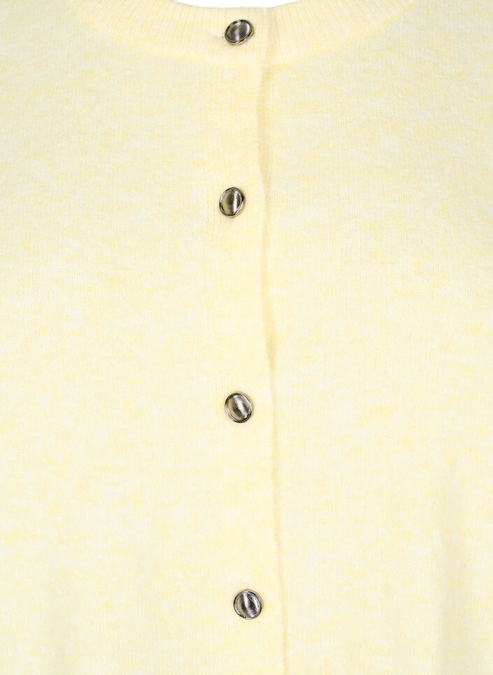 Dzianinowy kardigan z krótkim rekawem, Żółty, Packshot image number 2