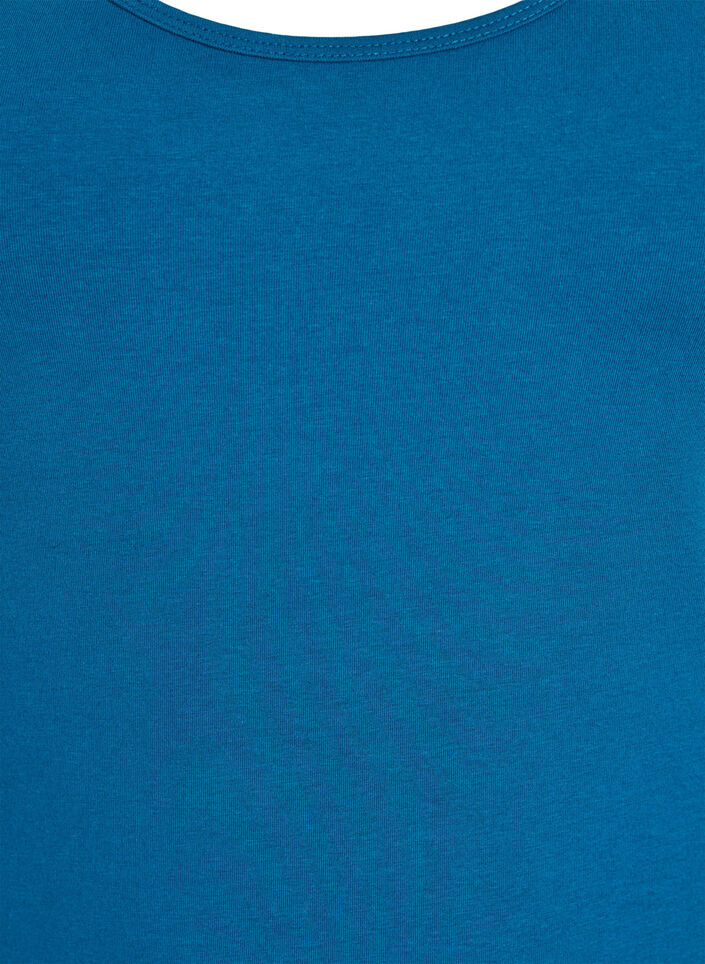 Podstawowy top bawelniany w jednolitym kolorze, Niebieskie, Packshot image number 2