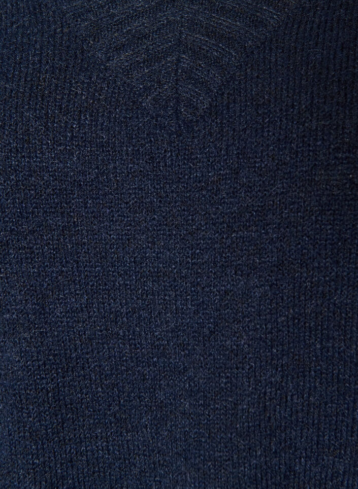 Sweter z dekoltem w serek, Niebieskie, Packshot image number 2