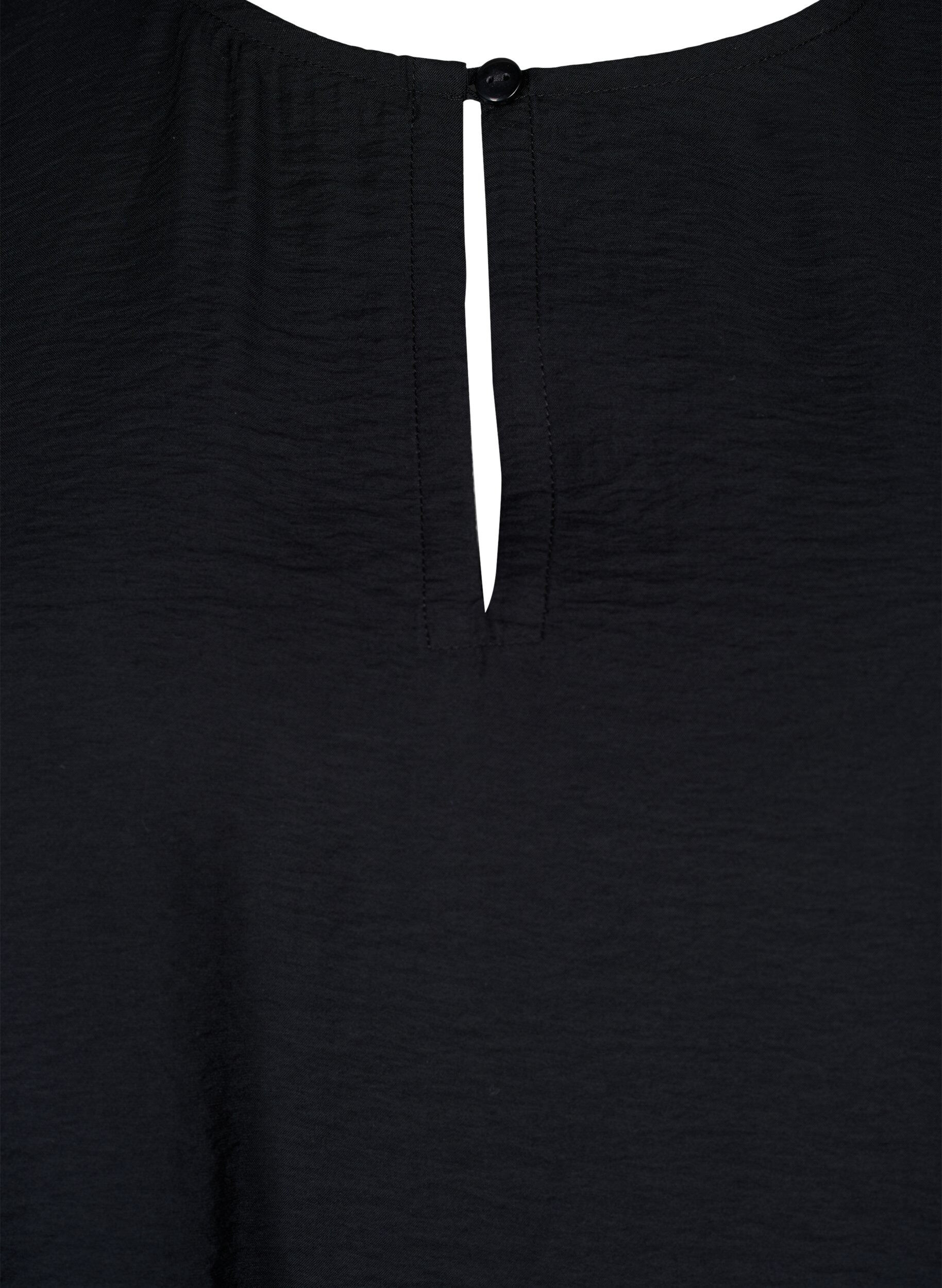 Zizzi Wiskozowa bluzka z kr&oacute;tkim rekawem, Black, Packshot image number 2