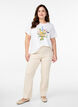 Stretchy pants in viscose, Beige, Model image number 0