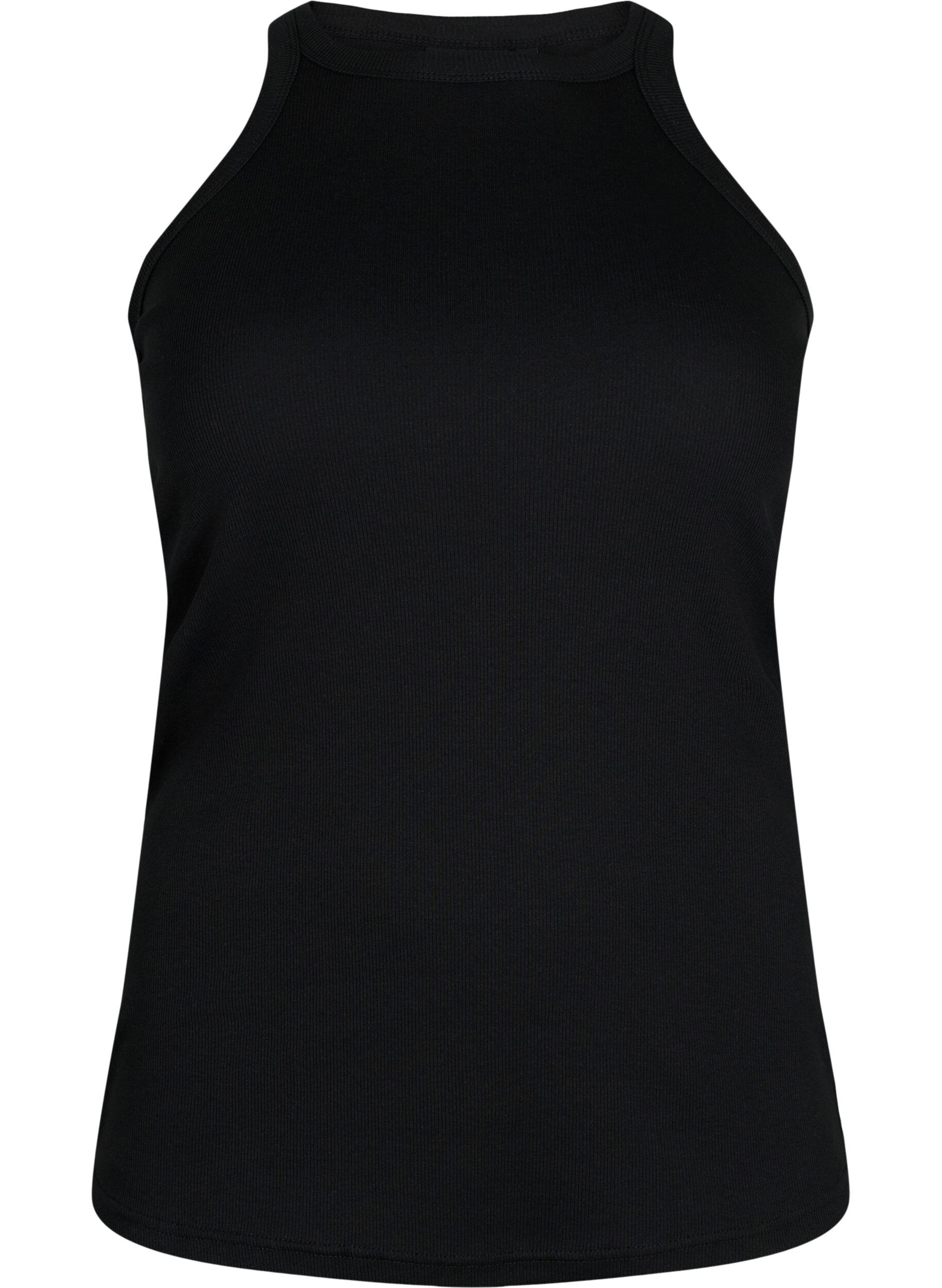 Zizzi Prazkowany bawelniany tank top, Black, Packshot image number 0