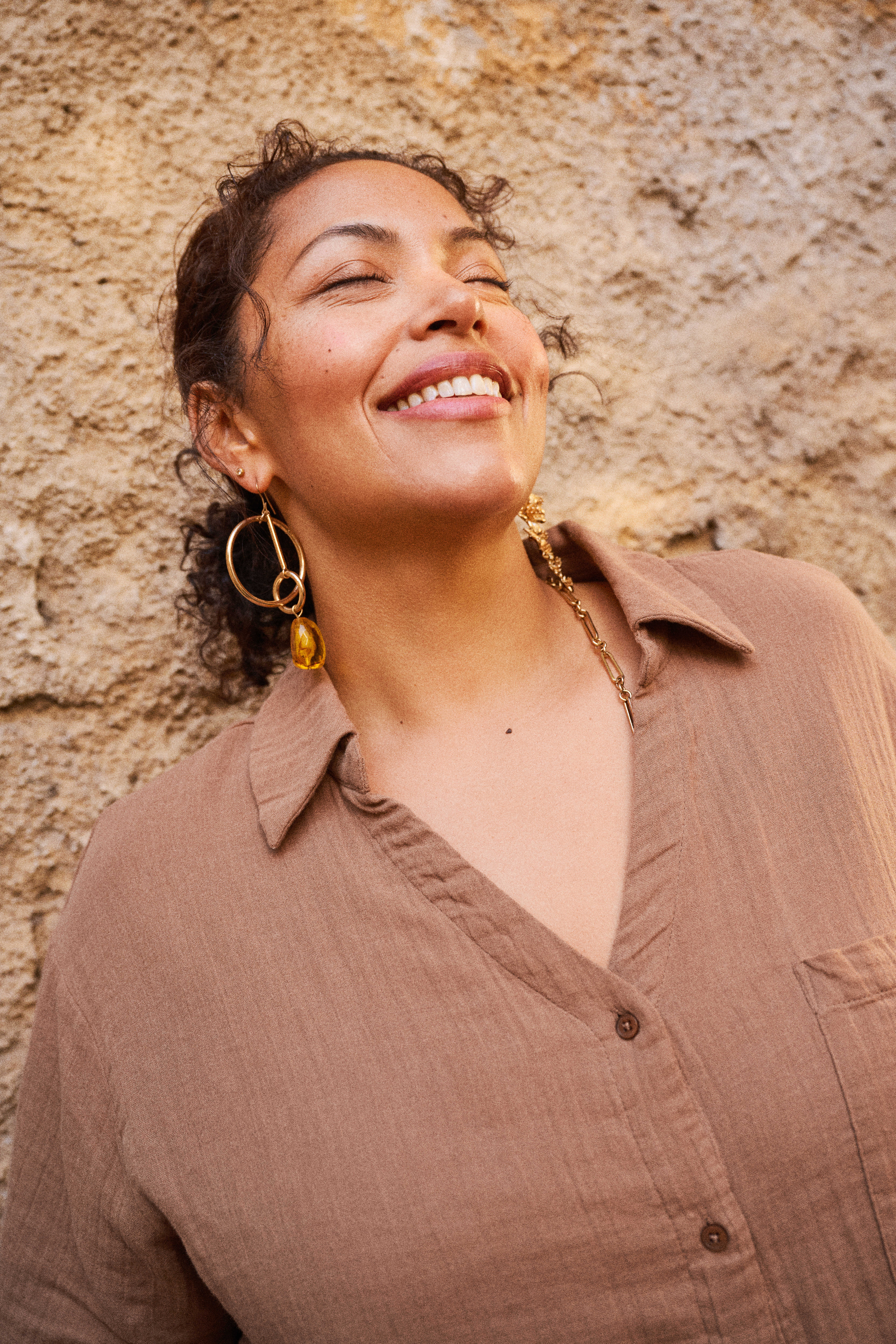 Zizzi Brązowy komplet z bawełnianej muśliny, , Model