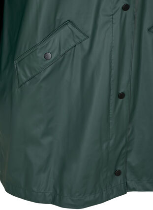 Kurtka przeciwdeszczowa z kapturem i zapieciem na guziki, Darkest Spruce, Packshot image number 2