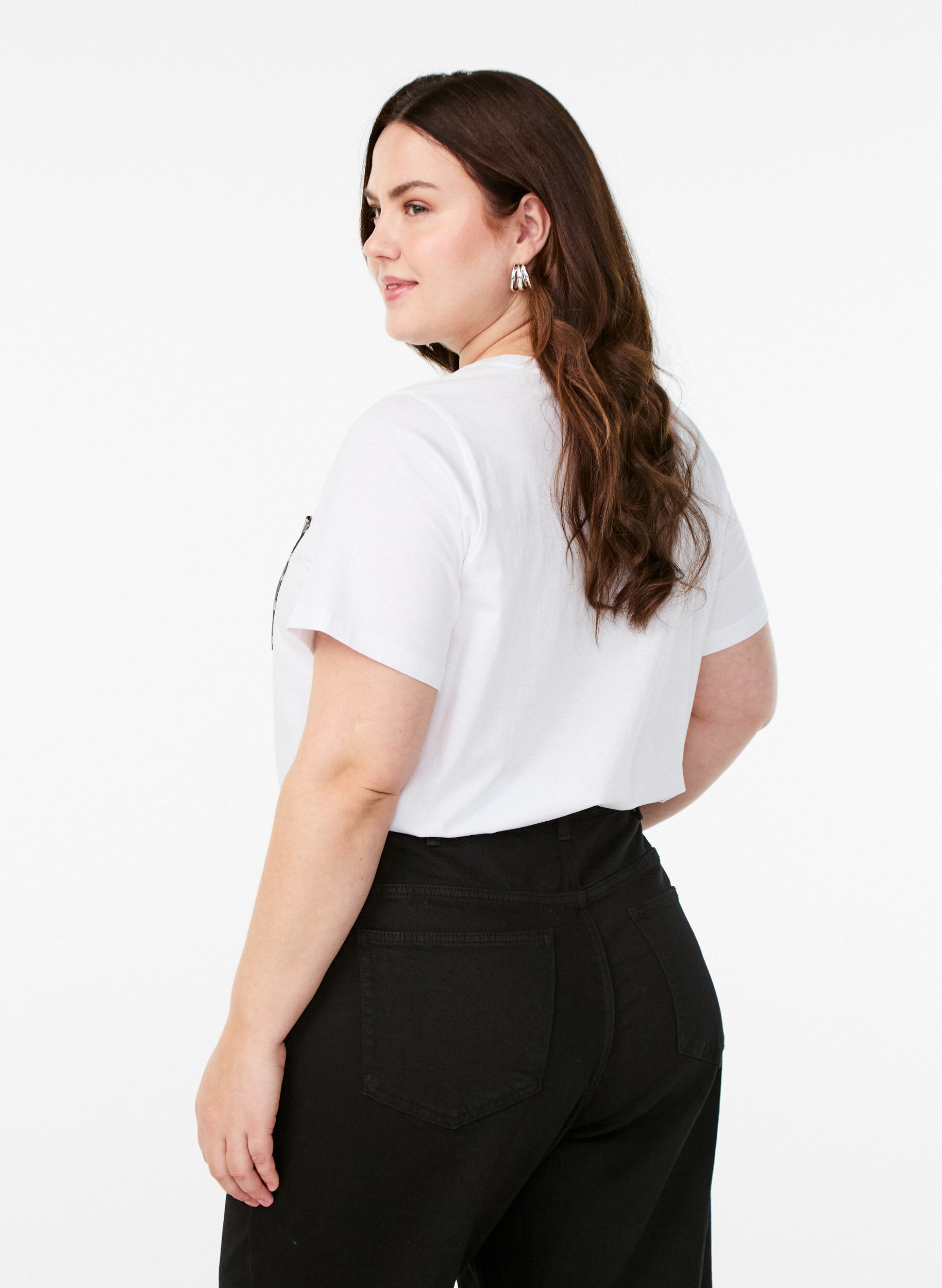 Zizzi Koszulka z kieszenia na klatce piersiowej, Biały, Model image number 2