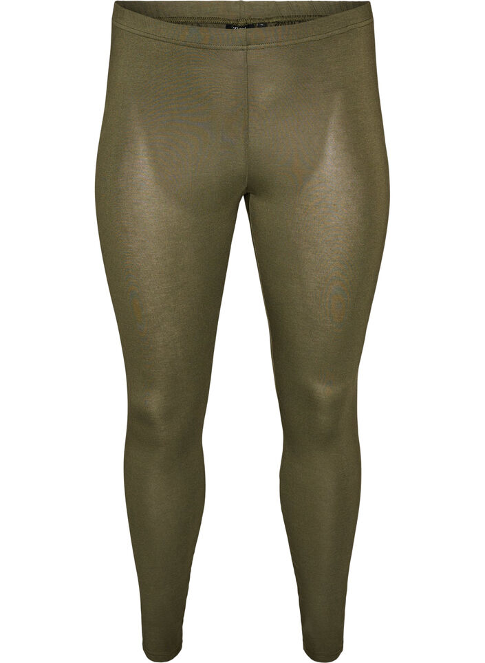 Legginsy z wiskozy w stylu basic, Zielony, Packshot image number 0