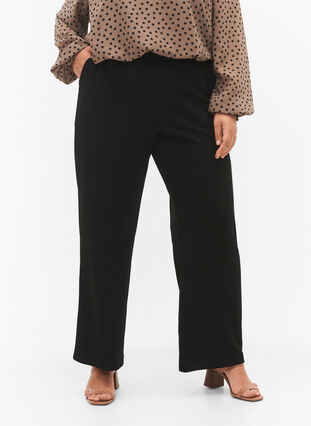 Luzne spodnie z kieszeniami, Black, Model image number 2