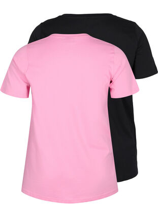 2-pack podstawowa koszulka bawelniana, Rosebloom / Black, Packshot image number 1