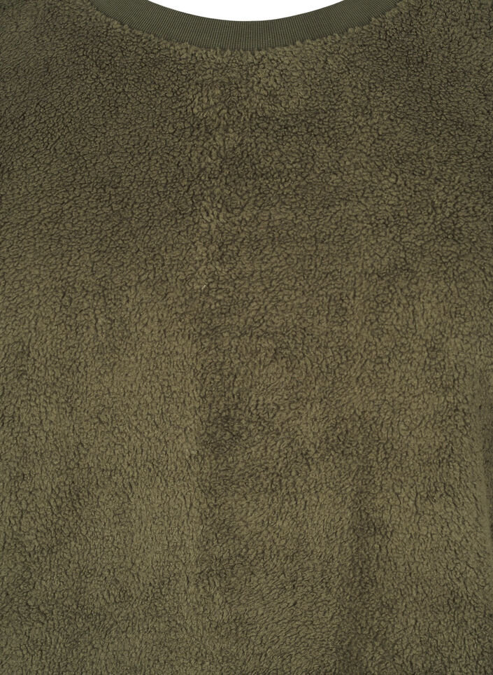 Luzna pluszowa bluzka z okraglym dekoltem, Forest Night, Packshot image number 2