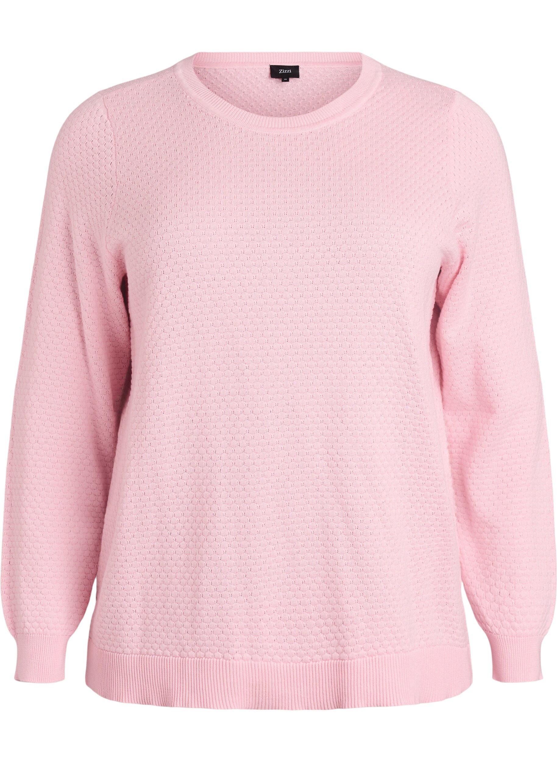 Bluzka dzianinowa z bawelny z fakturowanym wzorem