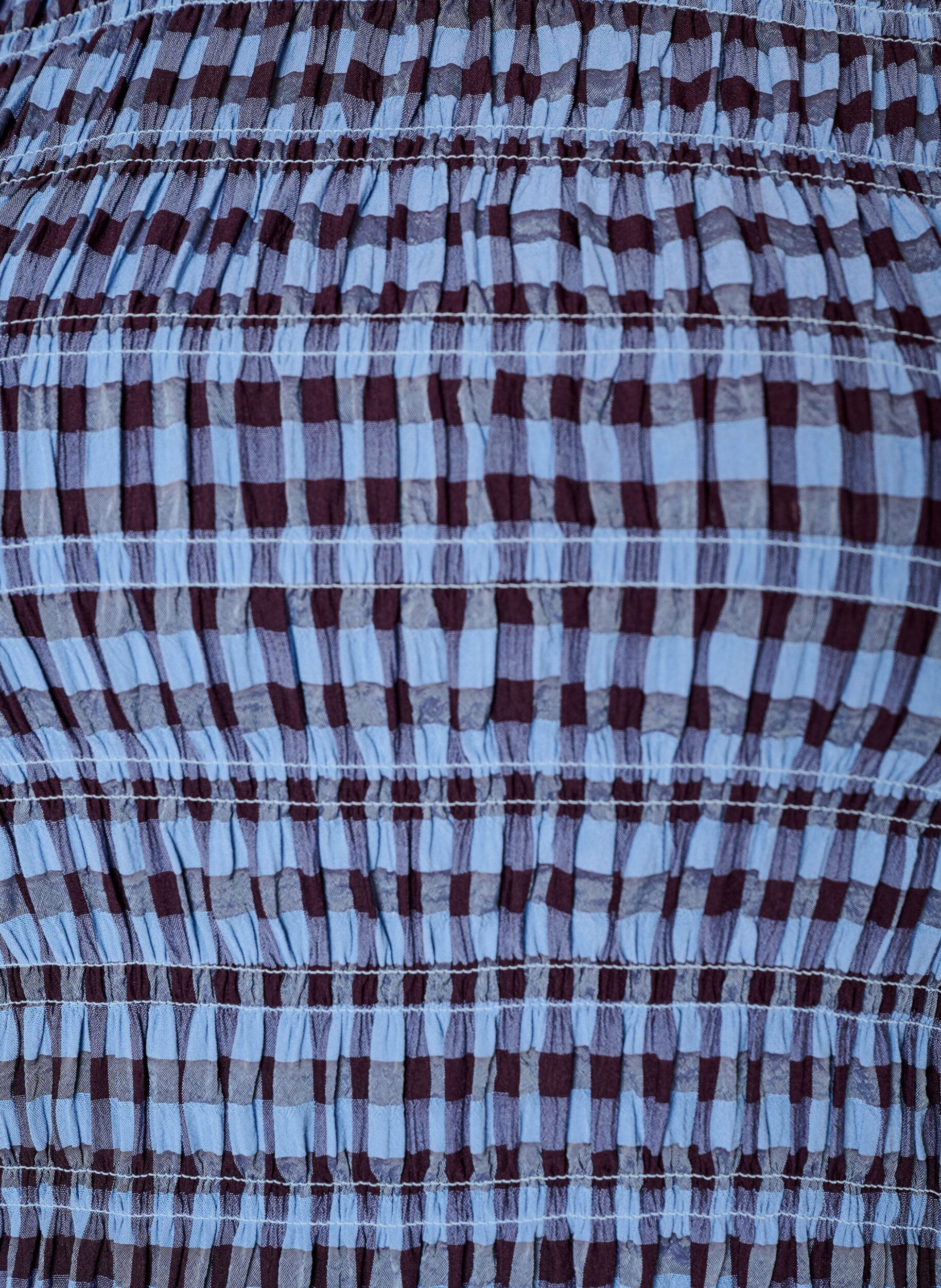 ZizziBluzka w stylu fartuszka z kratka gingham i falbana na dole, Niebieskie, Packshot image number 2