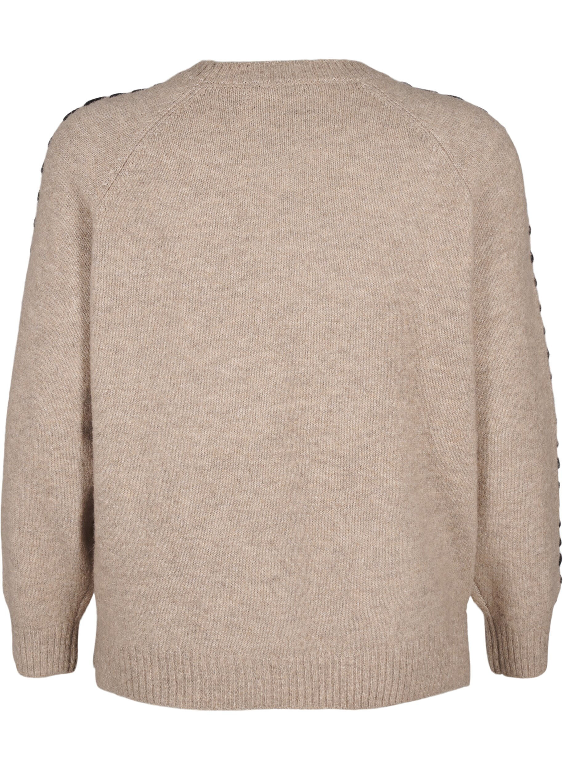 Zizzi Dzianinowa bluzka z przeszyciami, Desert T.Wh.Mel.Comb, Packshot image number 1