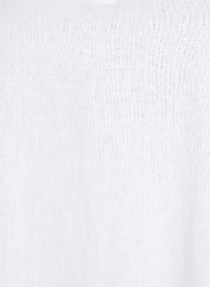 Bluzka z lnu i wiskozy z rekawami 1/2, Biały, Packshot image number 2