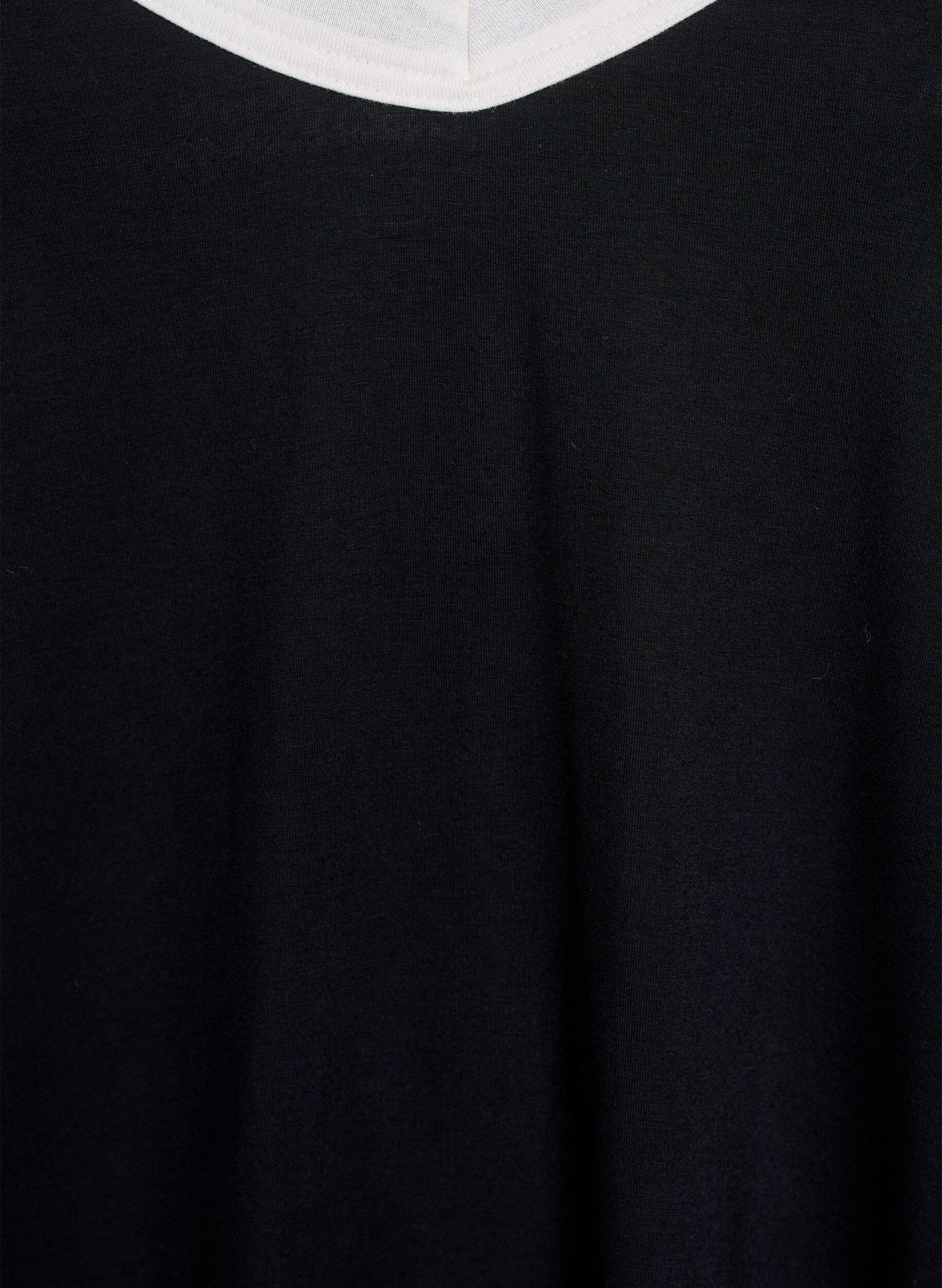 Zizzi Nocna bluzeczka na ramiaczkach z dekoltem w serek, Czarne, Packshot image number 2