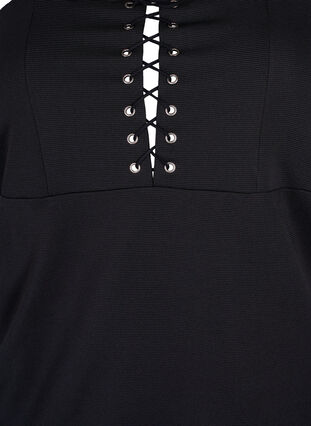 Dopasowana sukienka ze sznurowaniem, Black, Packshot image number 2